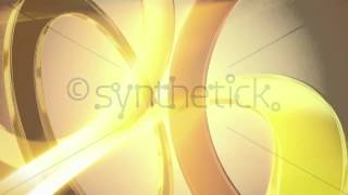 Gold rings: abstract modern background loop. Shining 3D glass rings.