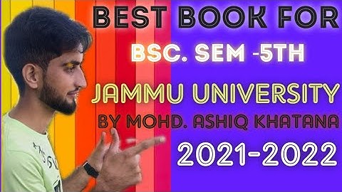 Best Books for BSC SEM 5th (CBCS) Jammu University for the session 2021-22