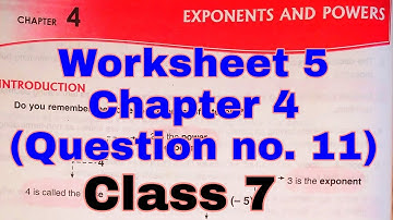 D.A.V|| Worksheet 5 ||Question no. 11|| Chapter 4 || Class 7