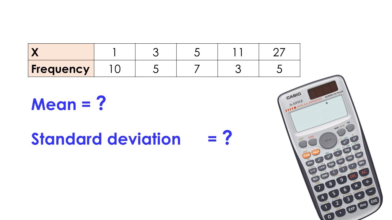 [計數機Stat Mode] 如何輸入及修改統計數據, 求平均值 Mean 和標準差 Standard Derivation