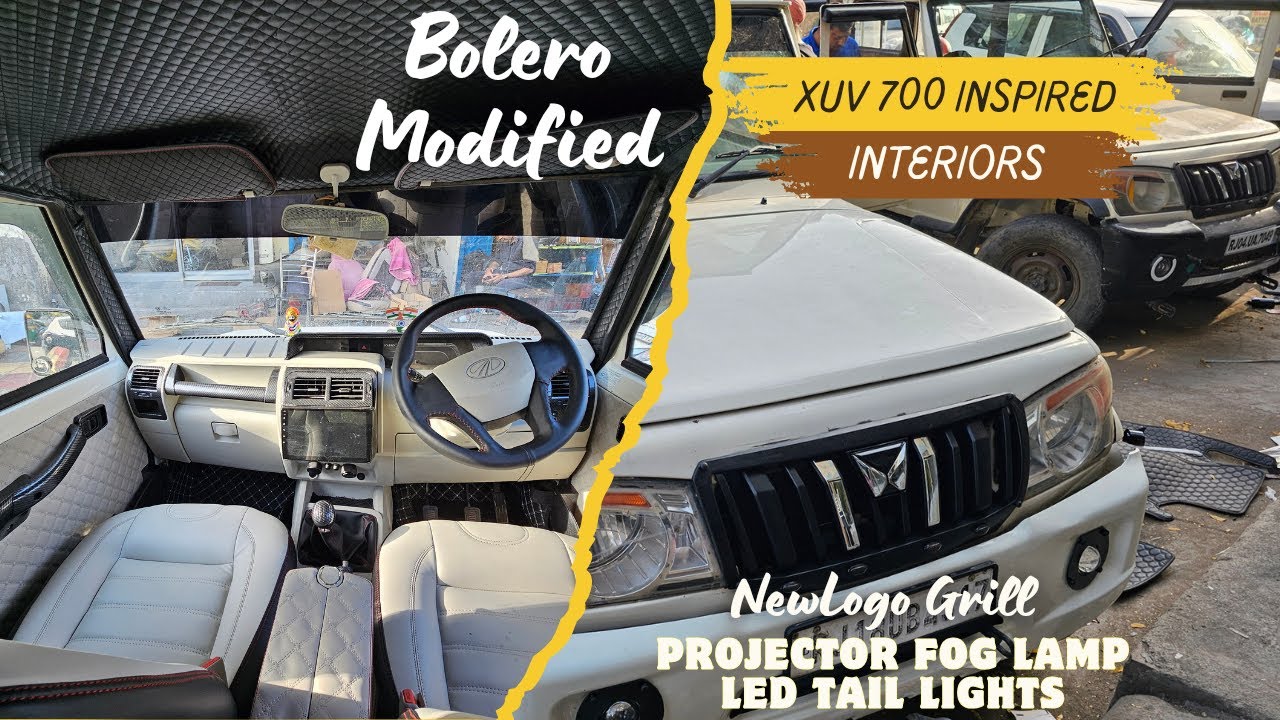 Modified Bolero 🔥🔥 Full Interior 💺 Ivory + Black | New Grill | Led Tail Light | Projector Fog Lamp 🚘