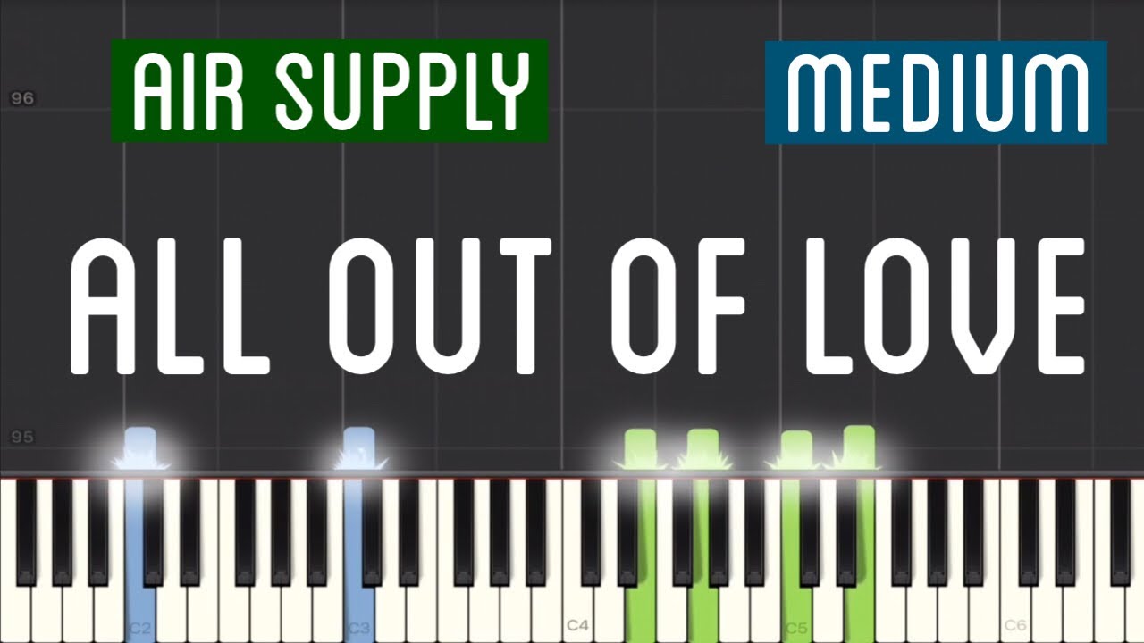 Air Supply - All Out Of Love Piano Tutorial | Medium