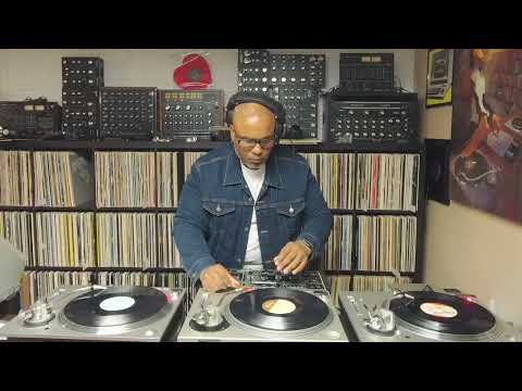 Working on My Next Classic Mix Tape - 3 Turntables, Classic Numark DJ Mixer & some Wax from 1983.