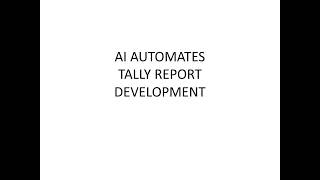 AI Coding for Tally Reports | TurboData Demo