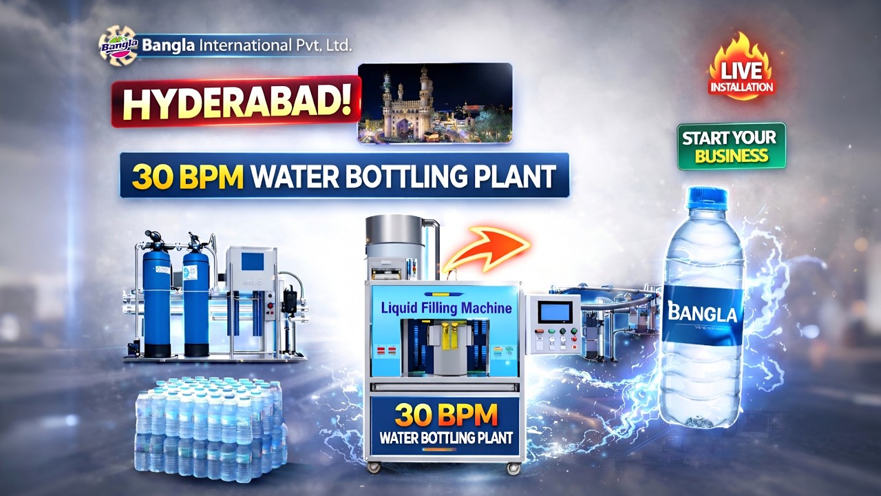 NSTALTION ( HYDERABAD - TELANGANA ) 20BPM FULL SODA BOTTLING PLANT    🚀