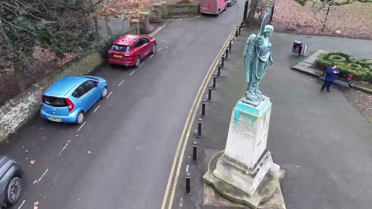 Drone flight around grange Leominster statue with mini 5pro music i dont own the rights to