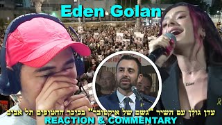 Eden Golan עדן גולן עם השיר "גשם של אוקטובר" בכיכר החטופים תל אביב REACTION