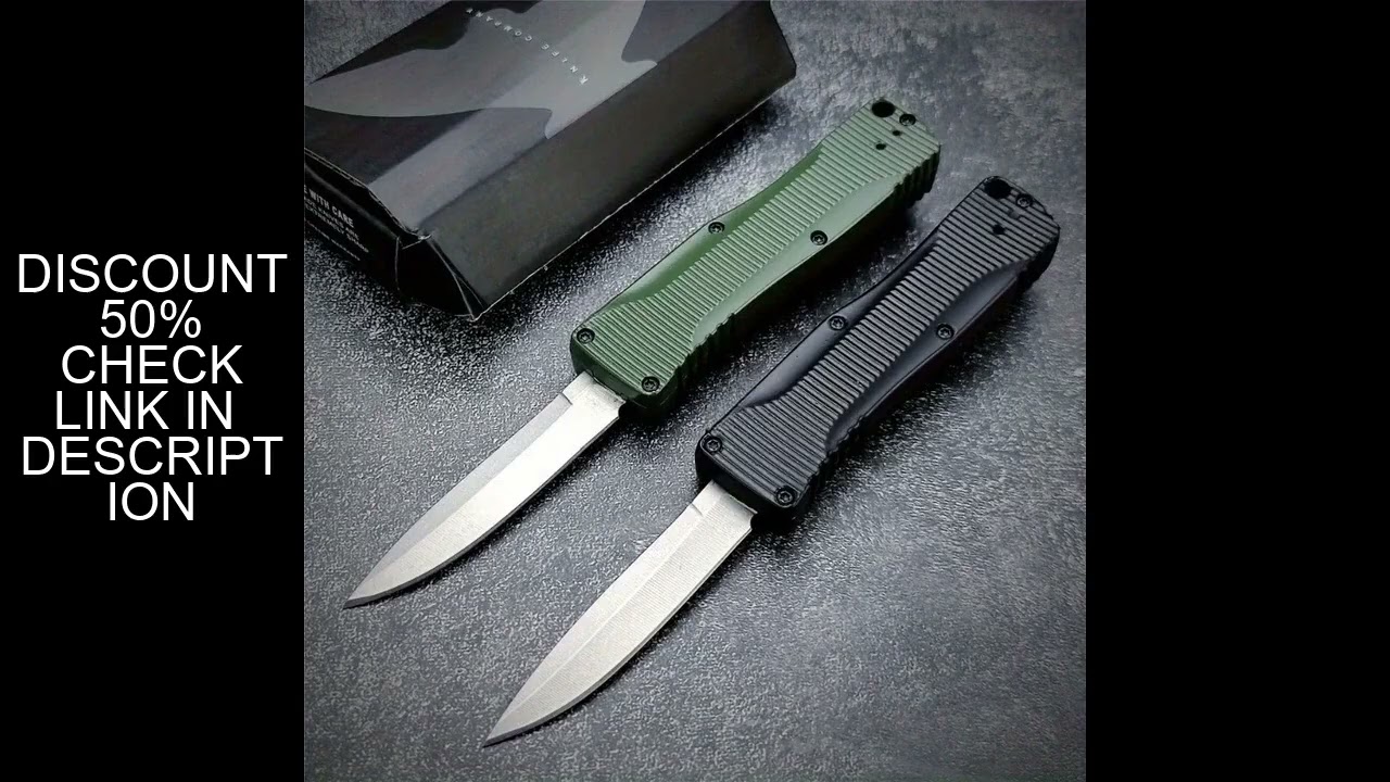 BM 4850 Push Button Knife Zinc Alloy Handle 440C Blade Outdoor Camping Adventure Fishing Cutting Dai