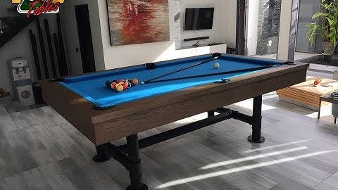 The Loft Rustic Dining Pool Table with Black Iron Legs - Thailand Pool Tables