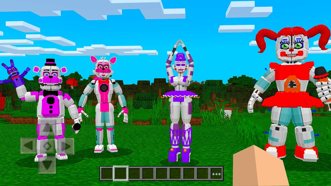 TODOS OS ANIMATRONICS DO SISTER LOCATION NO MINECRAFT!! 