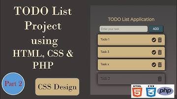 TODO App using PHP, HTML and CSS Part 2 (In HINDI).