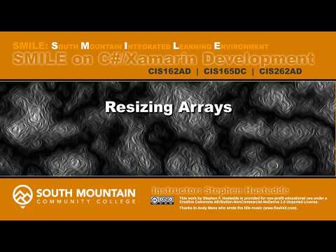 C#/Xamarin Cohort 06B - Resize an Array
