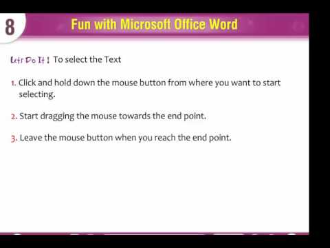 Computer Lesson - Selecting The Text