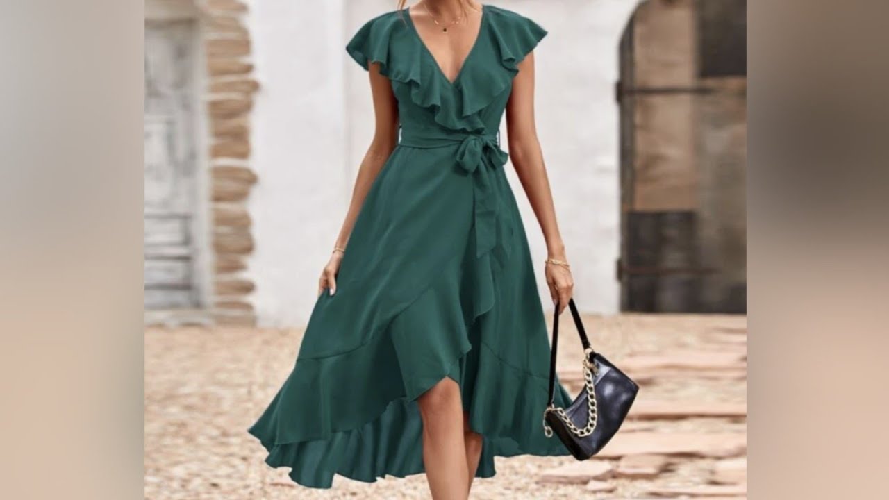 Vestido asimetrico cruzado, corte y confeccion