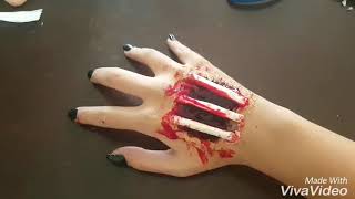 HALLOWEEN MAKEUP || EXPOSED HAND BONES