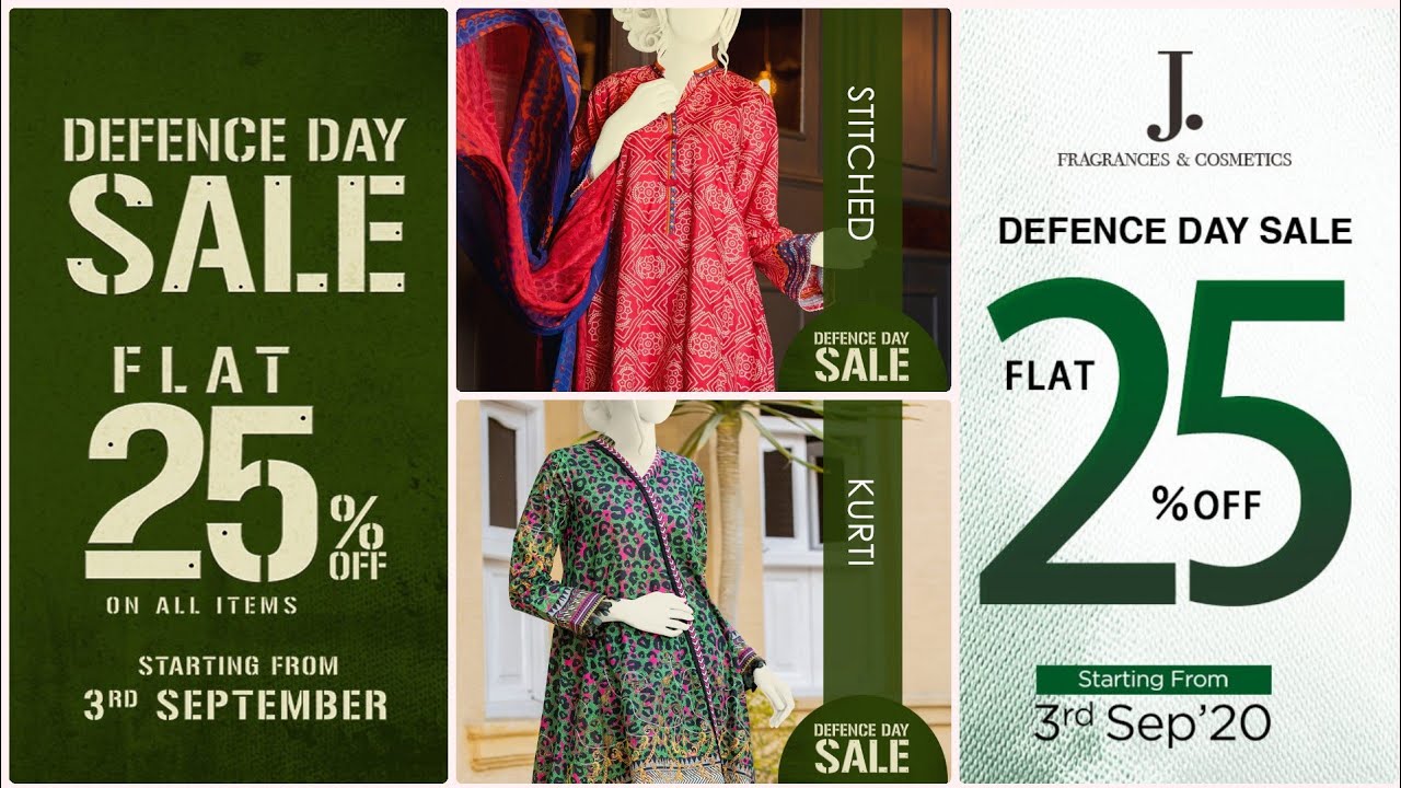 J. Junaid jamshed FLAT 25% Off || j. Defence day Sale on All items