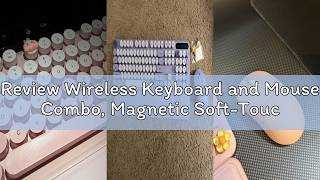 Review Wireless Keyboard and Mouse Combo, Magnetic Soft-Touch Wrist Rest, Pink | Round Keycaps, Full screenshot 5