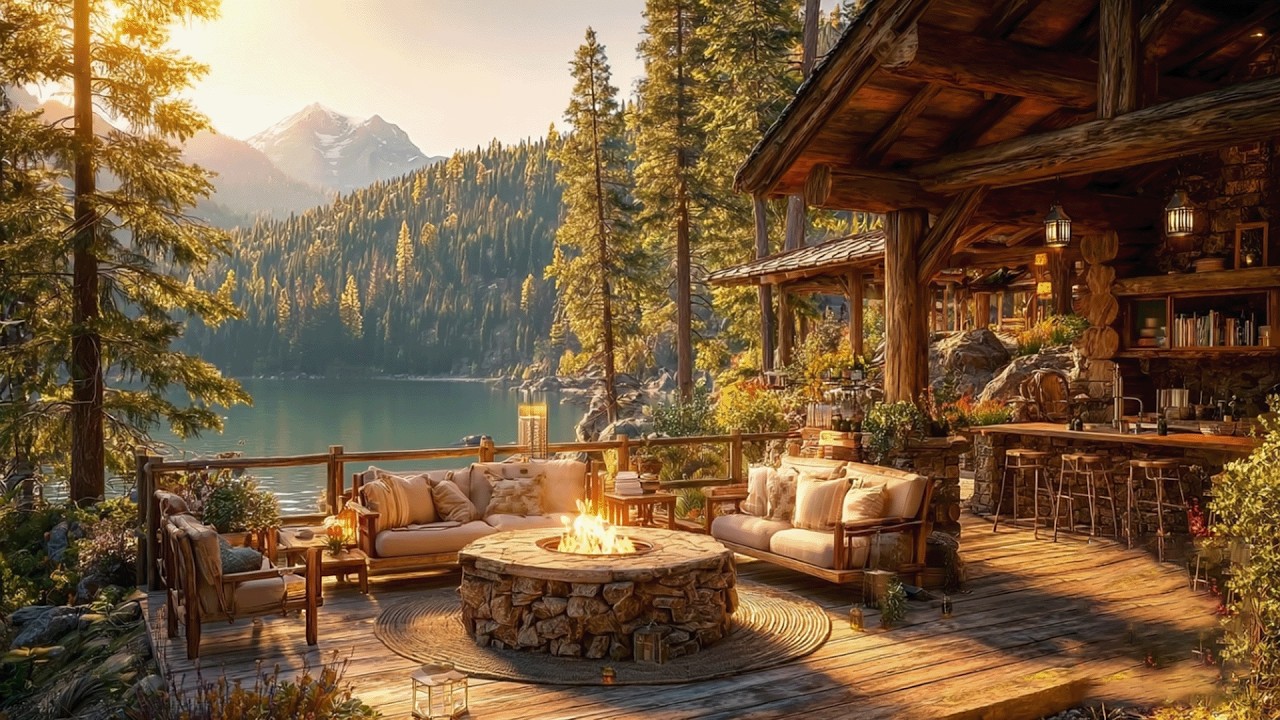 Soft Spring River Morning 🌸 Cozy Cabin Piano Ambience for Study & Work