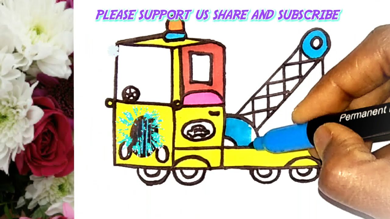 How to draw a Tow Truck  | police Tow Truck [easy ]