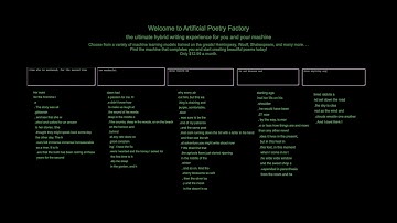 Artificial Poetry Factory - Data & Machine Learning (ChaRNN)