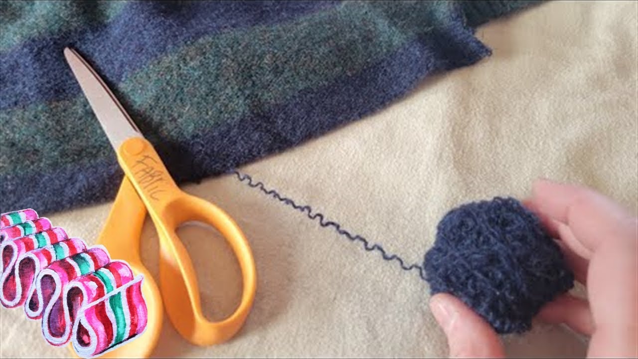 Repurposing, Recycling Sweaters by unraveling Yarn Rug Hooking