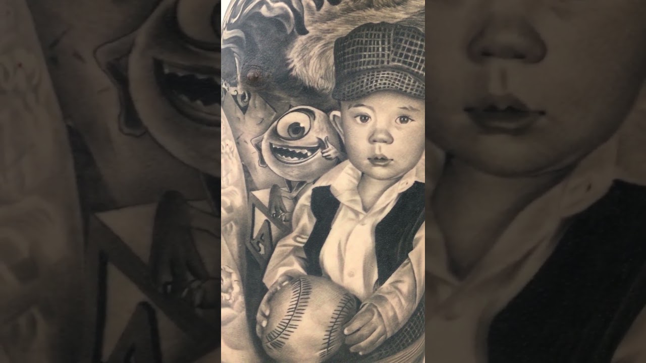 Monte body suit rib tattoo portrait tattoo Robert Pho 