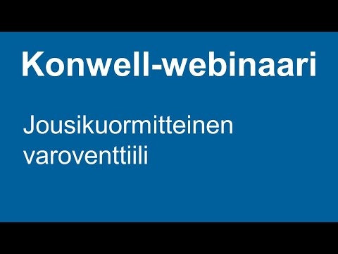 Video: Varoventtiilit: sovellus ja tyypit