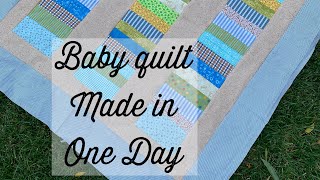 Baby quilt in one day-sew a simple quilt-use your scraps-