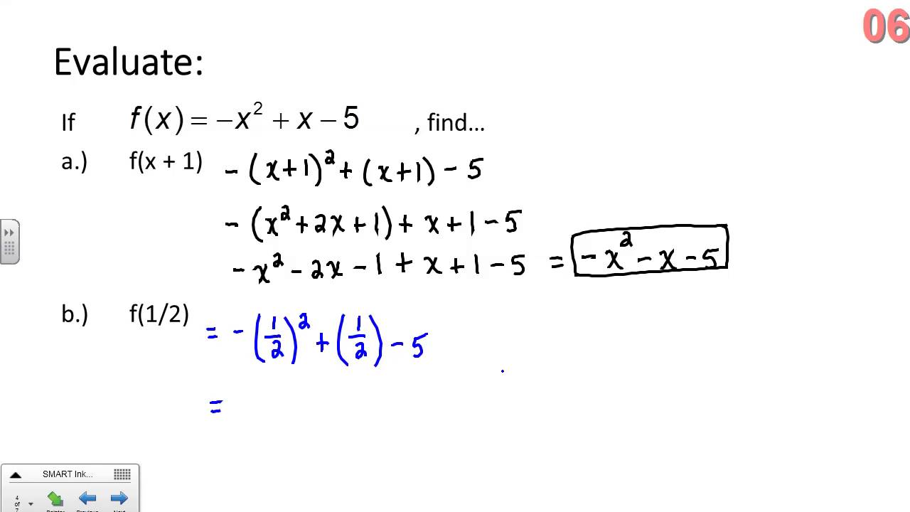 homework 3 function notation and evaluating functions