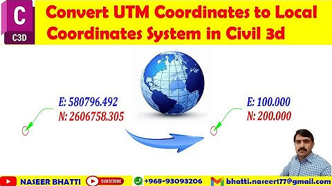 Convert UTM Coordinates to local Coordinates system and local to UTM Coordinate System in Civil 3d