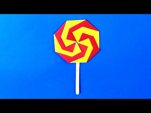 יצירה סוכריה על מקל מנייר