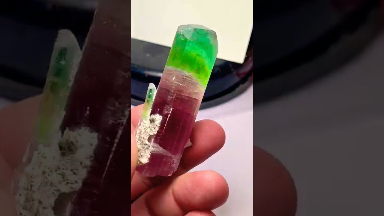 biocolor tourmaline crystal from Afghanistan paprok mine 
