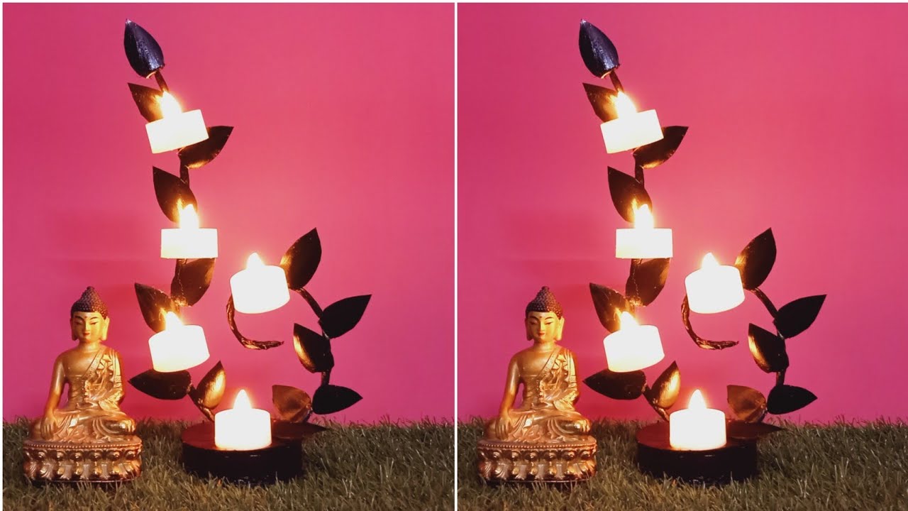 Amazing!! low cost diya lamp stand with waste materials and cardboard//Diy lamp//