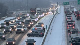 Monday morning commute defined by delays and crashes first measurable snowfall