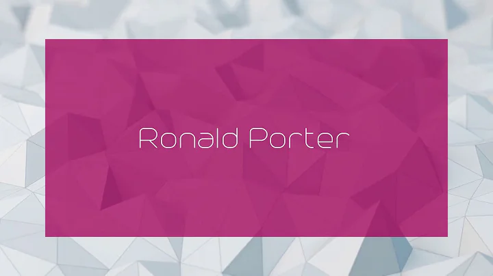 Ronald Porter - appearance