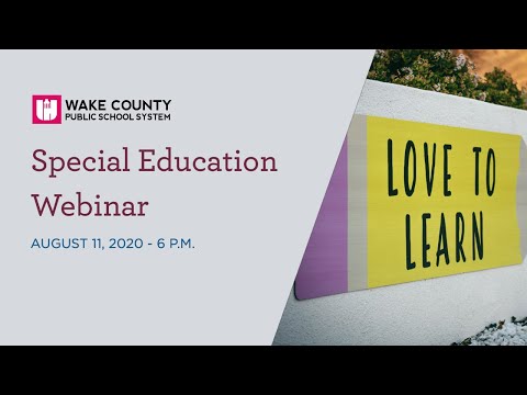 WCPSS Special Education Webinar