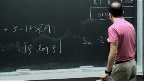 Juan Maldacena Lecture 1 on Entanglement Entropy 1