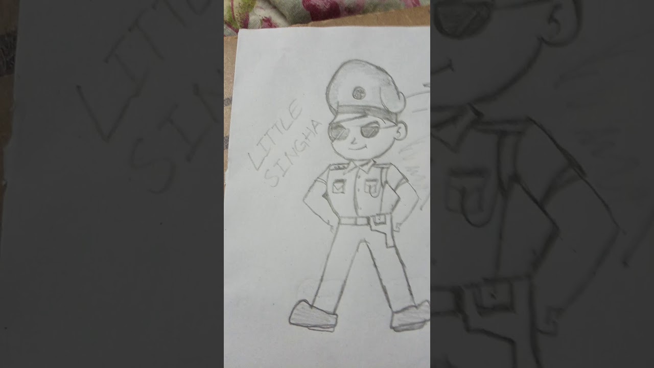 Little singham easy pencil drawing YouTube