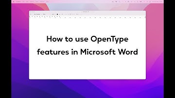 How to use OpenType features in Microsoft Word