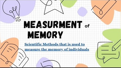 Measurement of Memory (Eng/Urdu/Hindi)
