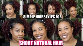 9 EASY Hairstyles For Short/Medium Natural Hair | How To Style An Old Wash and Go by Finally Amber 12,044 views 3 years ago 6 minutes, 40 seconds