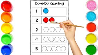 Learn Counting 1 to 5 | Dot Counting, Coloring Activity & Preschool Kids Learning