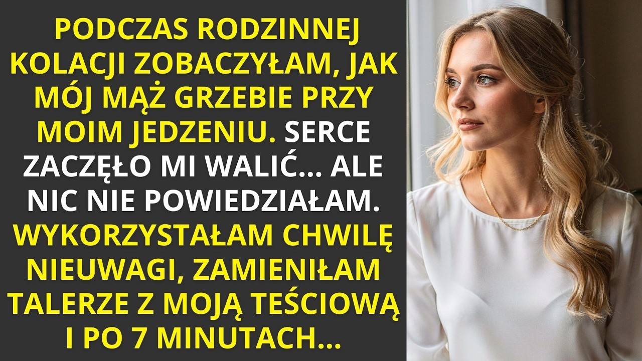 Tamtej niedzieli usiadłam do obiadu u teściowej na Mokotowie. Damian pochylił się nad moją miską rosołu, a ja zobaczyłam, jak wsypuje do niej biały proszek. Moja łyżka zamarła w powietrzu, ale...