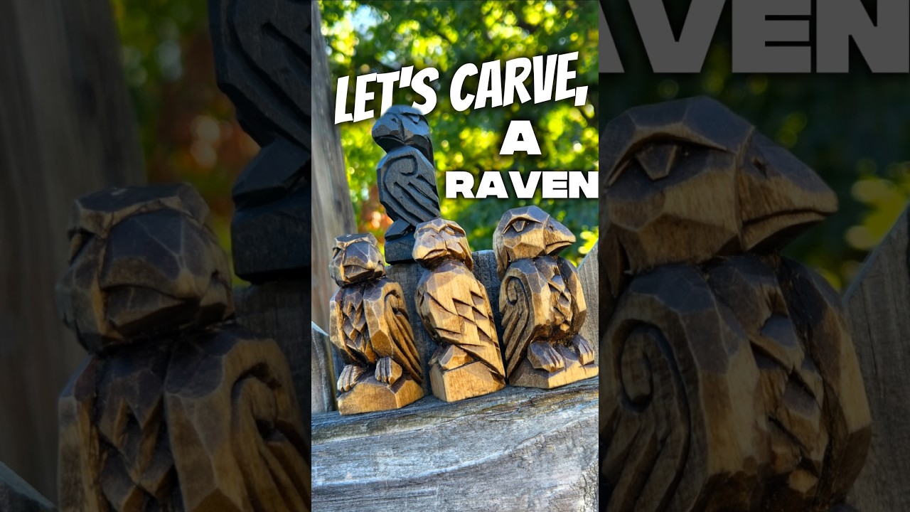 Lets Carve a Raven!! Knife Only Woodcarving! Hit the link to see the cut by cut tutorial.