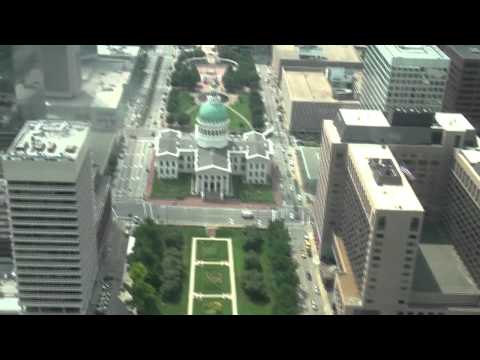 This video shows the views from and the top of the Gateway Arch in St. Louis.
