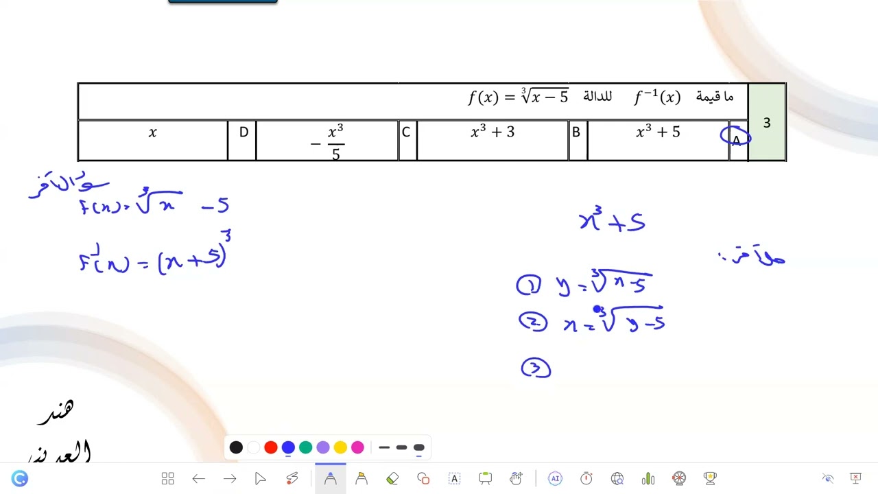 تحصيلي رياضيات ثاني ثانوي العلاقات والدوال العكسية