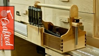 Build Article: https://craftedworkshop.com/building-hand-tool-tote-hand-cut-dovetails/ In this woodworking project, I