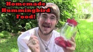 Easy Homemade Hummingbird Food Recipe and Setting up the Feeders!