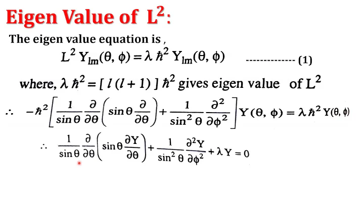 Eigen Values of 𝑳^𝟐  and 𝑳 𝒛