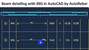 AutoRebar Full Building Detailing Tutorials | Beam detailing with BBS in AutoCAD